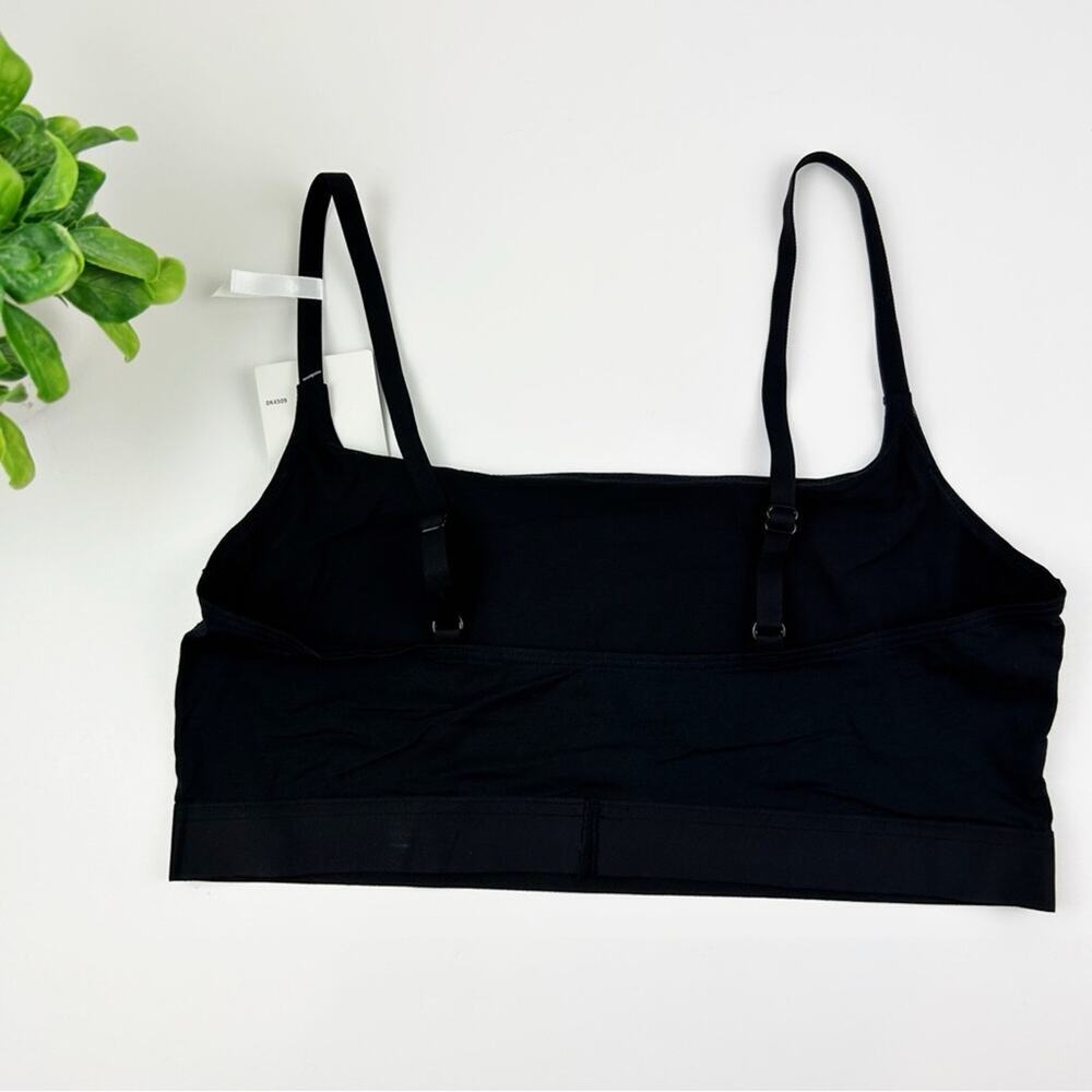 DKNY Cotton Blend Logo Wire-Free Bralette DK4509 Black Size Small - Picture 4 of 5